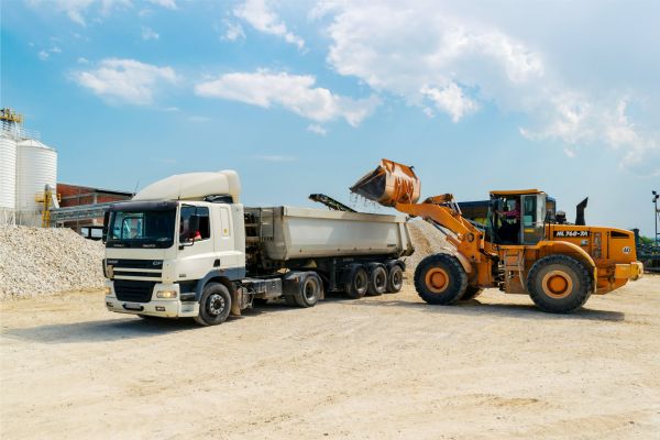 A truck with a dump bed